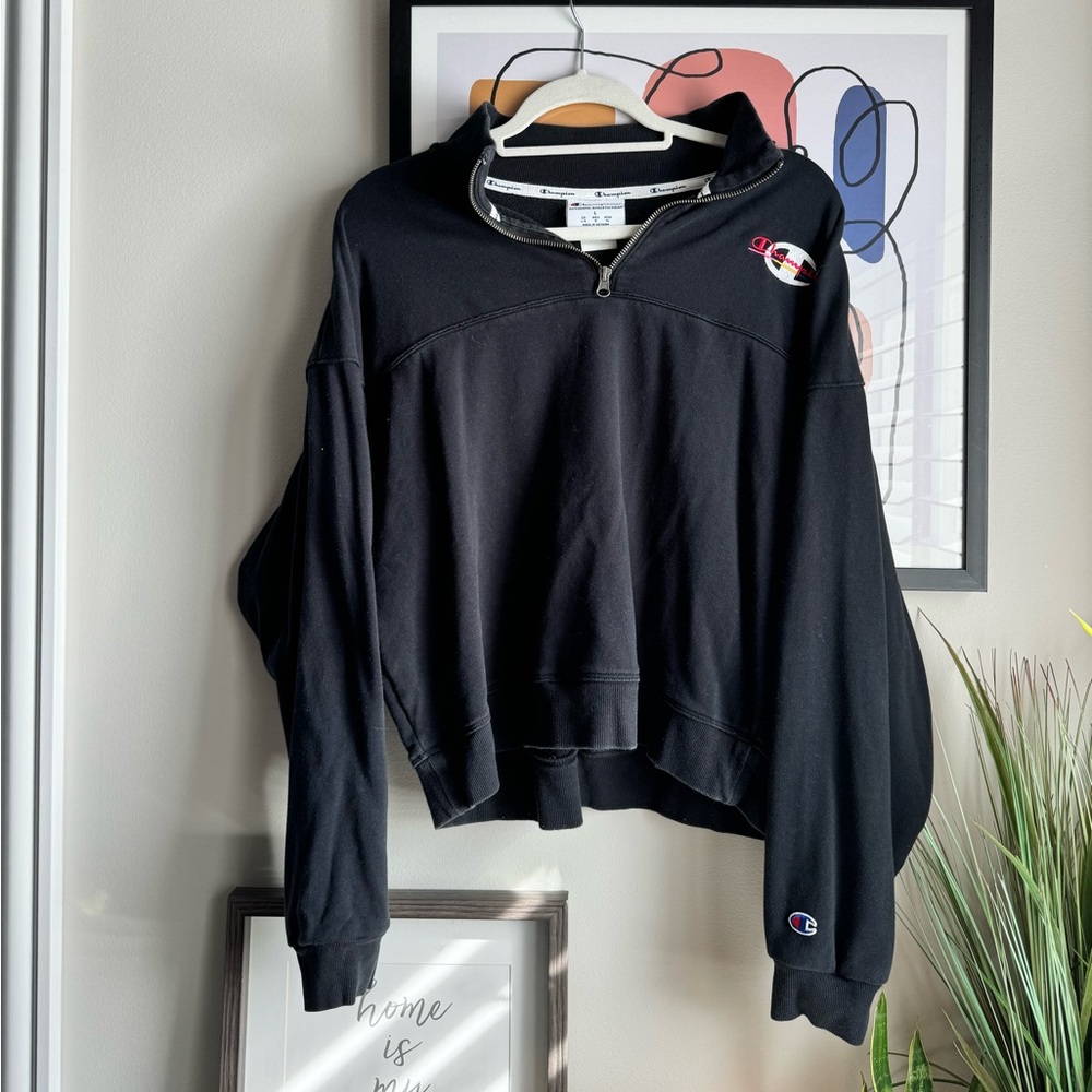 Champion Women's Black Zip Sweatshirt